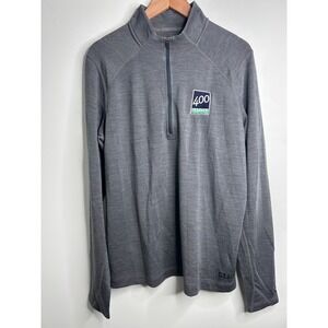 Stio Mens Basis Quarter Zip Merino Wool Blend Pullover Gray Sz L Outdoor Hiking
